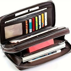 Brand New Men's Business Long Wallet Large Clutch Bag Handbag Mobile Phone Bag